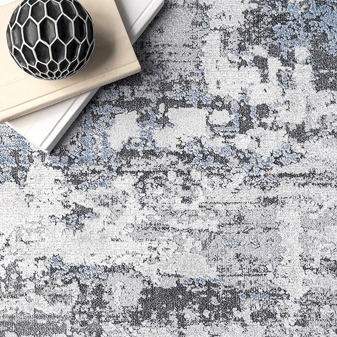 nuLOOM Dali Abstract Machine Washable Area Rug, 4x6, Grey