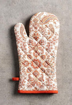 Maison d'Hermine Oven Gloves 100% Cotton Oven Mitt (7" x 13", Pack of 1) | With Loop Heat Resistant BBQ Cooking Gloves Baking Kitchen Handling Hot Pans Thanksgiving Christmas - Cachemire