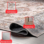 nuLOOM Finley Machine Washable Vintage Distressed Ultra Thin Area Rug, 9' x 12', Beige