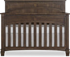 Evolur Santa Fe 5-in-1 Convertible Crib, Full Size Bed Rail, Antique Brown, Greenguard Gold Certified, 3 Mattress Heights