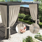 Gazebo Universal Replacement Privacy Curtain,12'×14' Gazebo Outdoor Waterproof Curtains, 4-Panels Sidewall Curtains with Double Zipper for Patio Canopy, Garden and Backyard (Curtain Only)